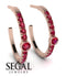 Hoop Ruby Earrings Micro Pave - Ansley No. 56 image 2