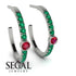 Hoop Ruby Earrings Micro Pave - Ansley No. 27 image 2