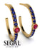 Hoop Ruby Earrings Micro Pave - Ansley No. 70 image 2