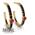 Hoop Ruby Earrings Micro Pave - Ansley No. 40 image 2