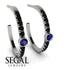 Hoop Sapphire Earrings Micro Pave - Ansley No. 45 image 2