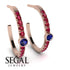 Hoop Sapphire Earrings Micro Pave - Ansley No. 59 image 2
