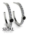 Hoop Black Diamond Earrings Micro Pave - Ansley No. 9 image 2
