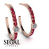 Hoop Diamond Earrings Micro Pave - Ansley No. 47 image 2