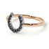 Two Tones Horseshoe Black Diamond Ring - Malia No. 21 image 4