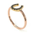 Two Tones Horseshoe Black Diamond Ring - Malia No. 19 image 8