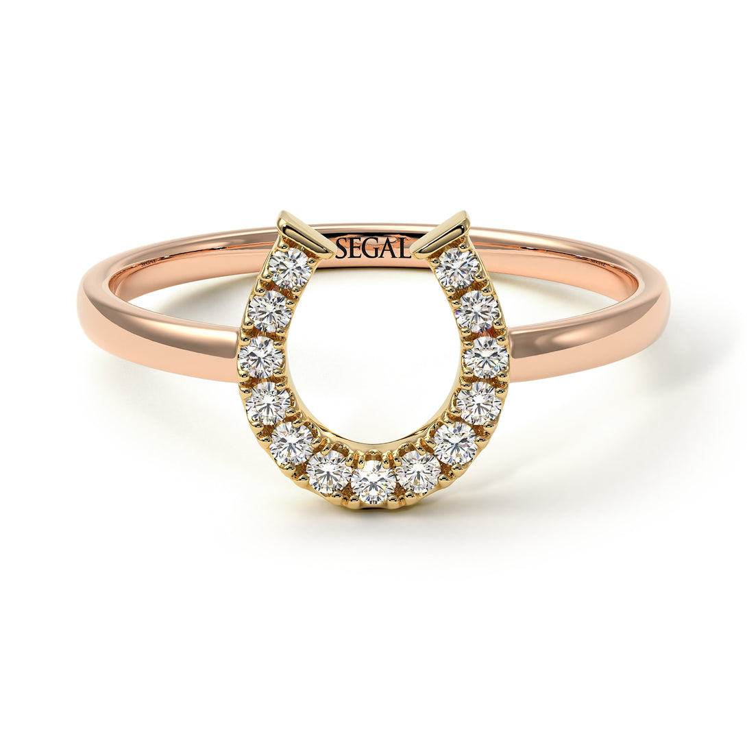 Two Tones Copy of Horseshoe Diamond Ring - Malia No. 16