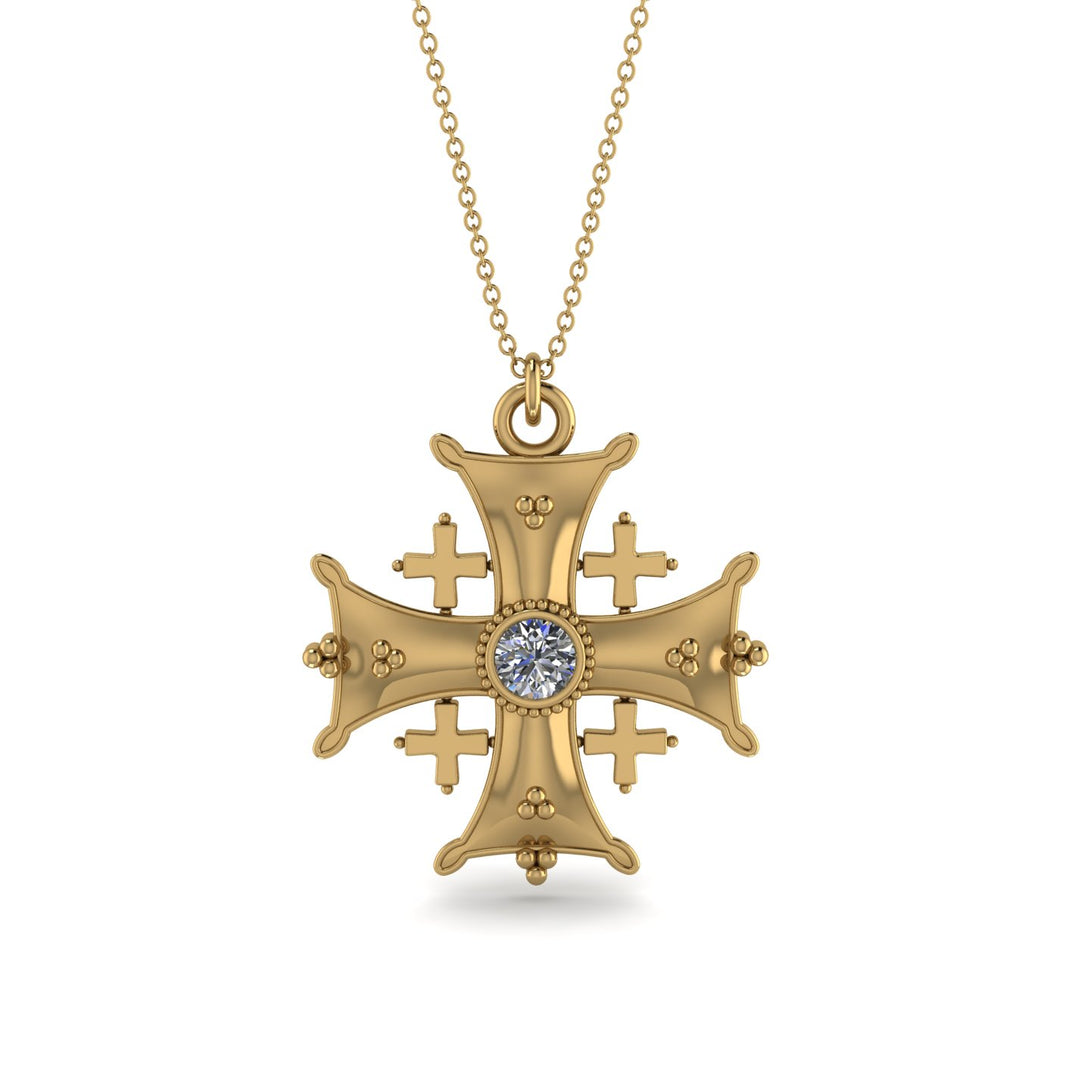 Jerusalem Diamond Cross Necklace - Elijah No. 1