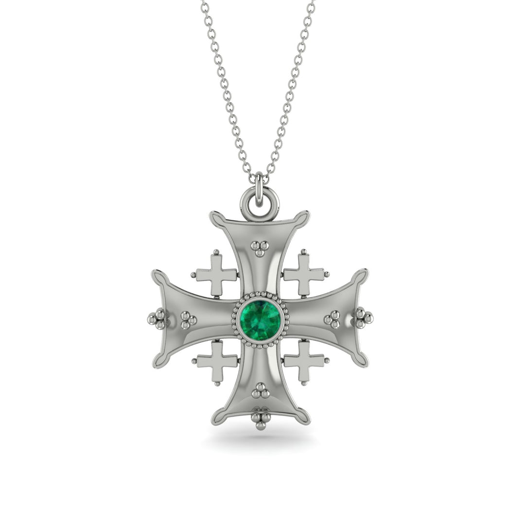 Jerusalem Emerald Cross Necklace - Elijah No. 6