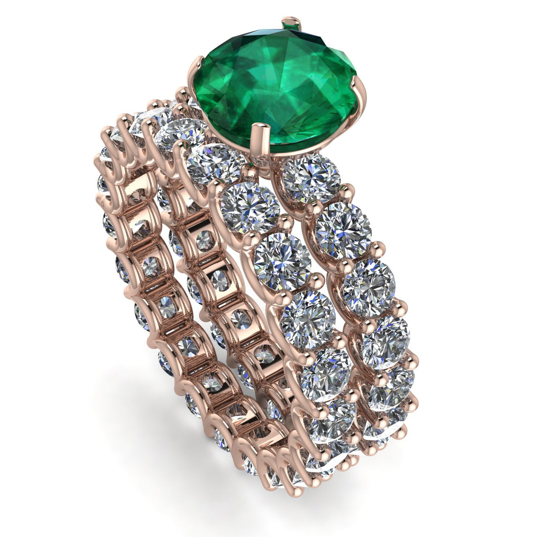 Fancy Emerald Bridal Set - Tessa No. 5