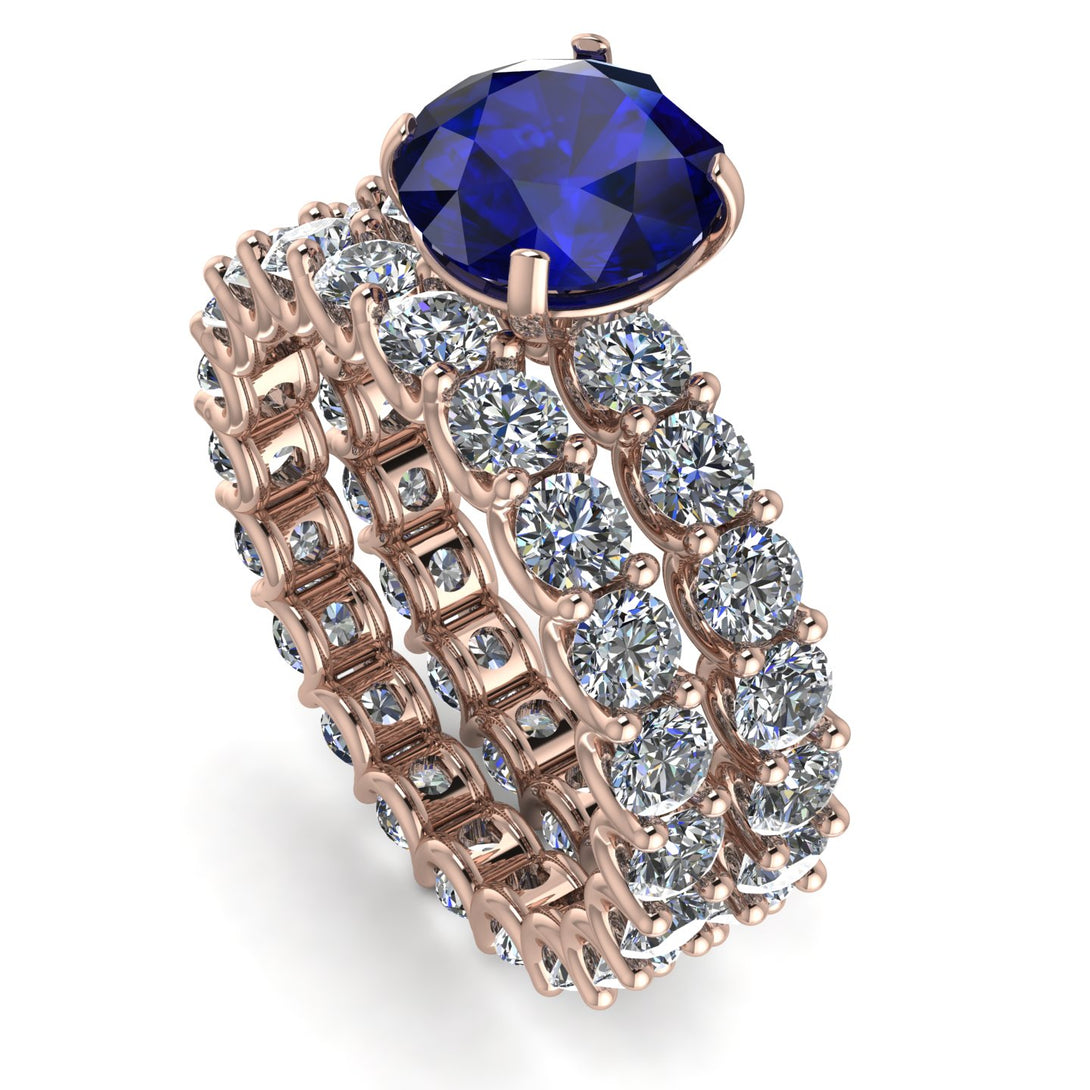 Fancy Sapphire Bridal Set - Tessa No. 14