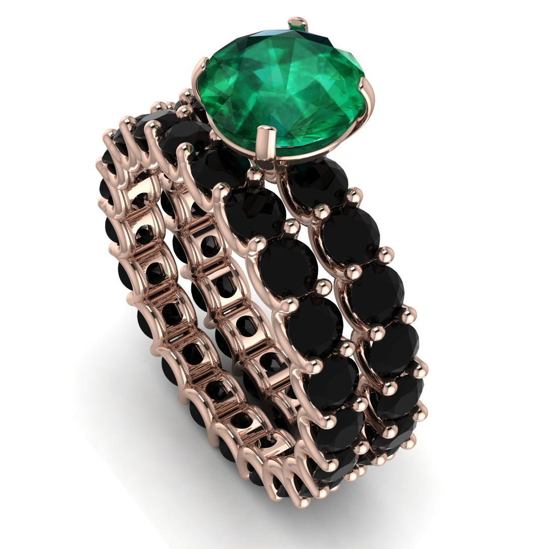 Fancy Emerald Bridal Set - Tessa No. 35