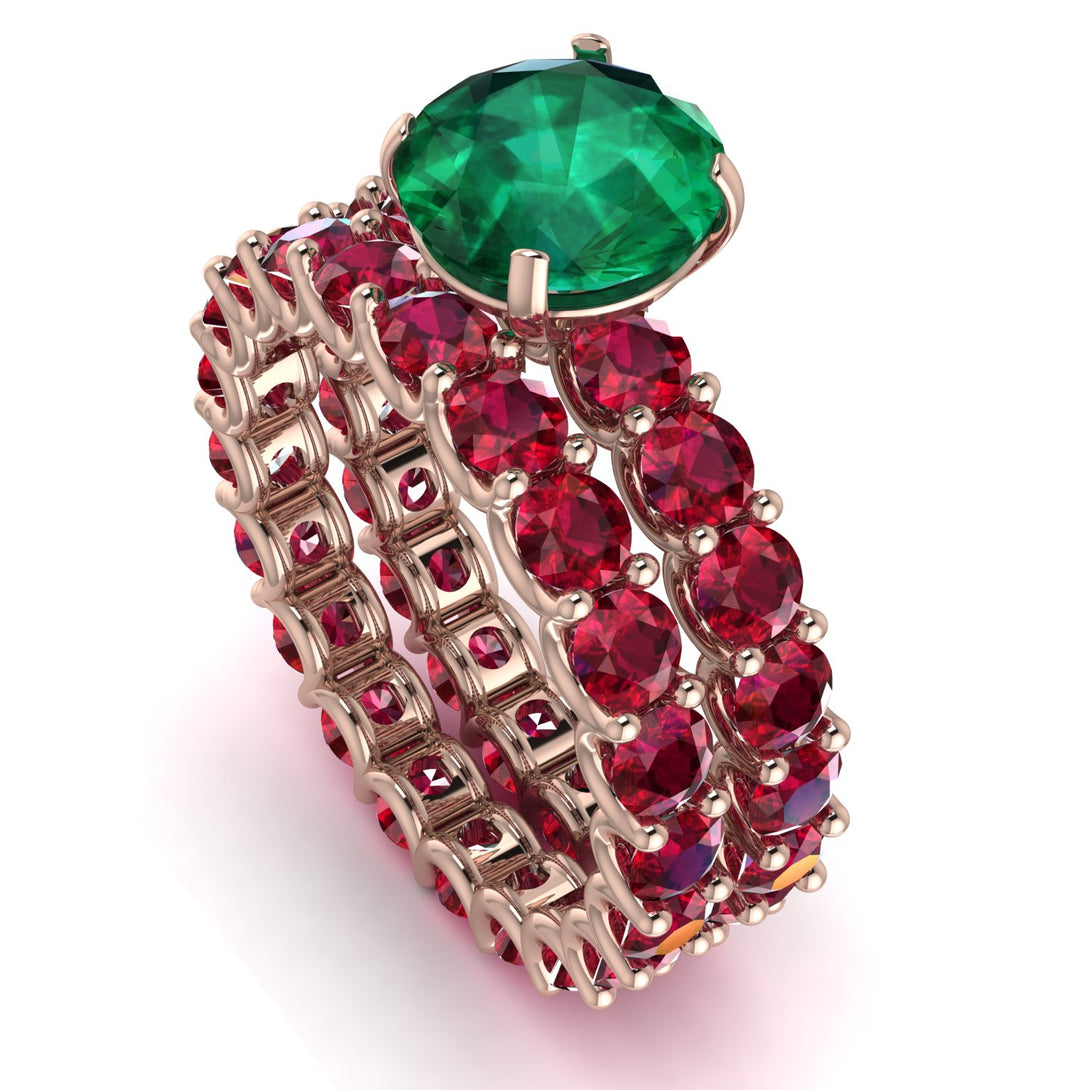 Fancy Emerald Bridal Set - Tessa No. 50