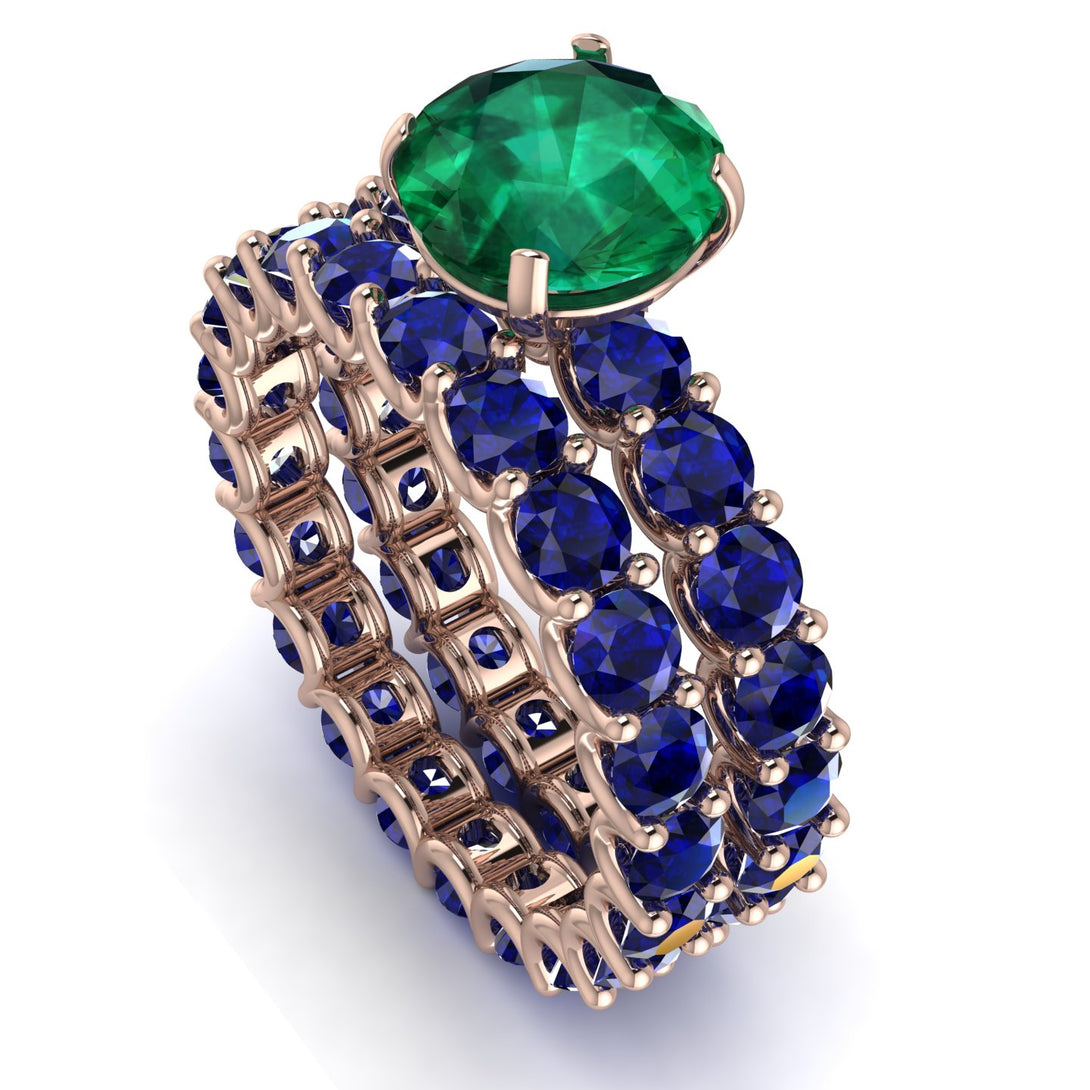 Fancy Emerald Bridal Set - Tessa No. 65