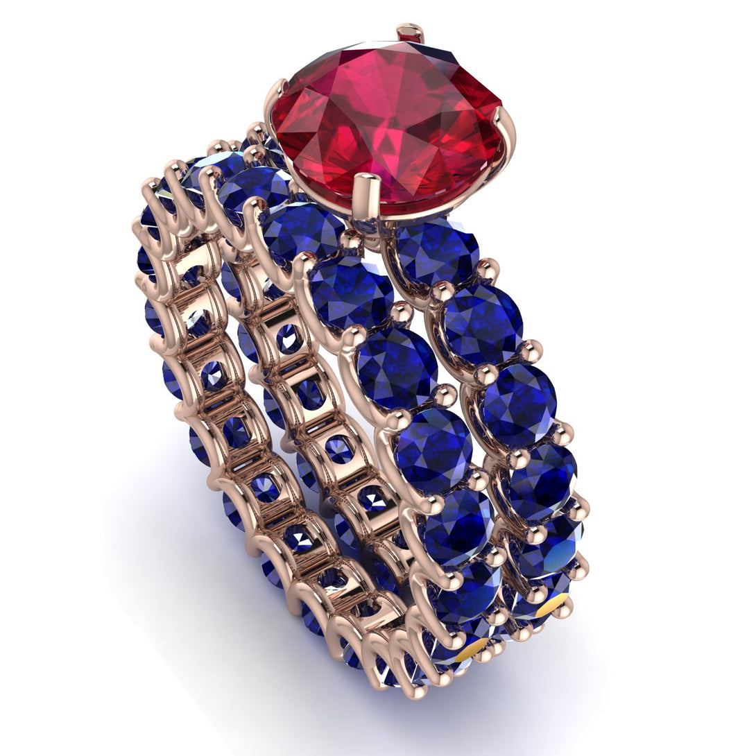 Fancy Ruby Bridal Set - Tessa No. 71