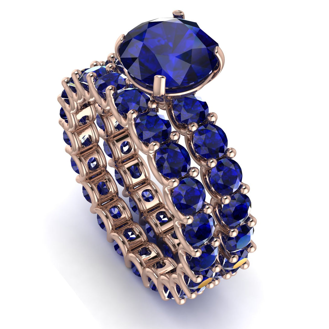 Fancy Sapphire Bridal Set - Tessa No. 74