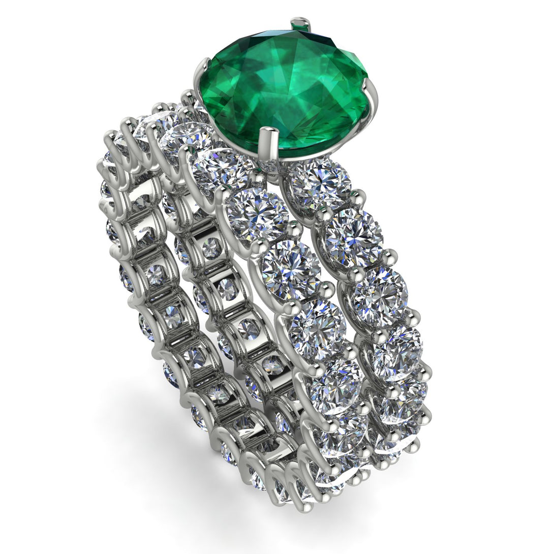 Fancy Emerald Bridal Set - Tessa No. 6