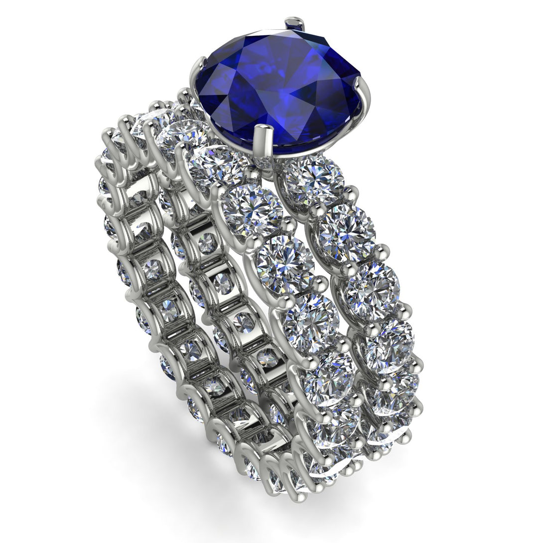 Fancy Sapphire Bridal Set - Tessa No. 15