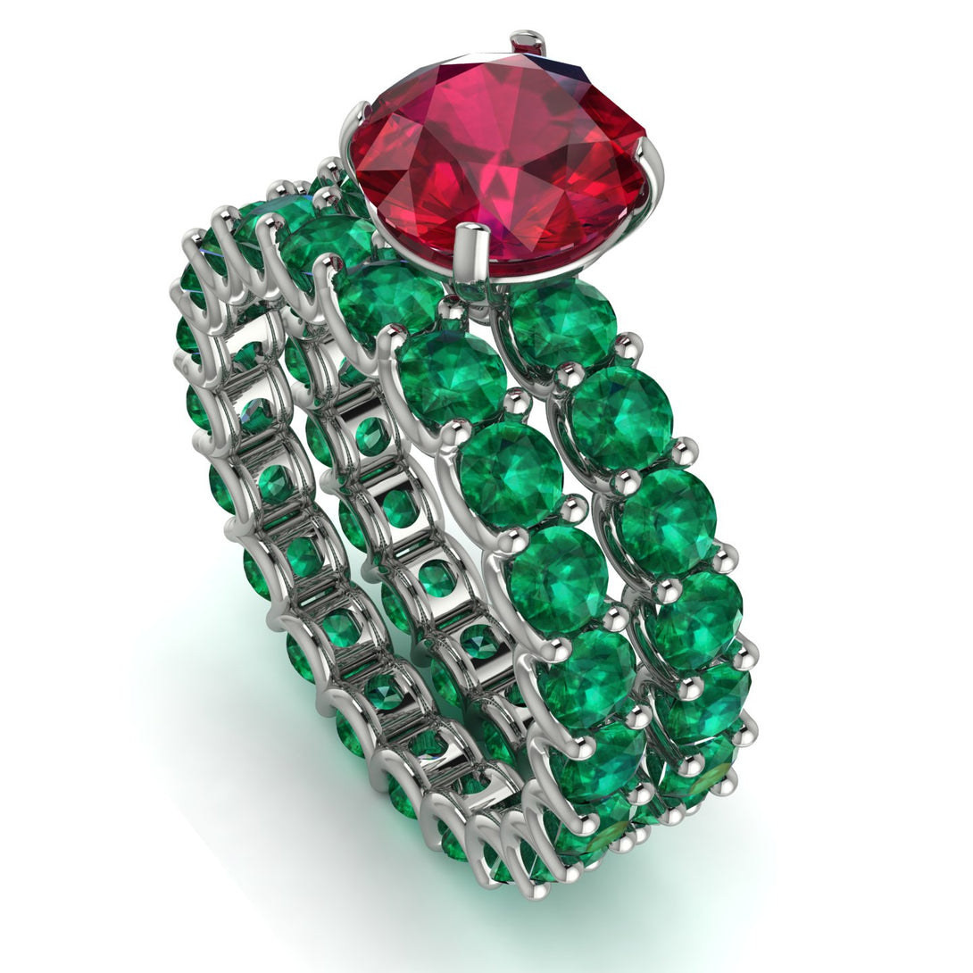 Fancy Ruby Bridal Set - Tessa No. 27