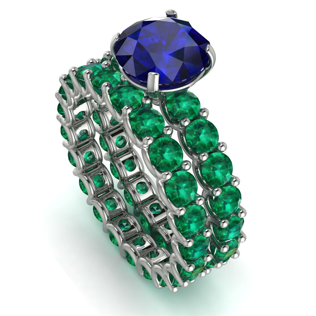 Fancy Sapphire Bridal Set - Tessa No. 30