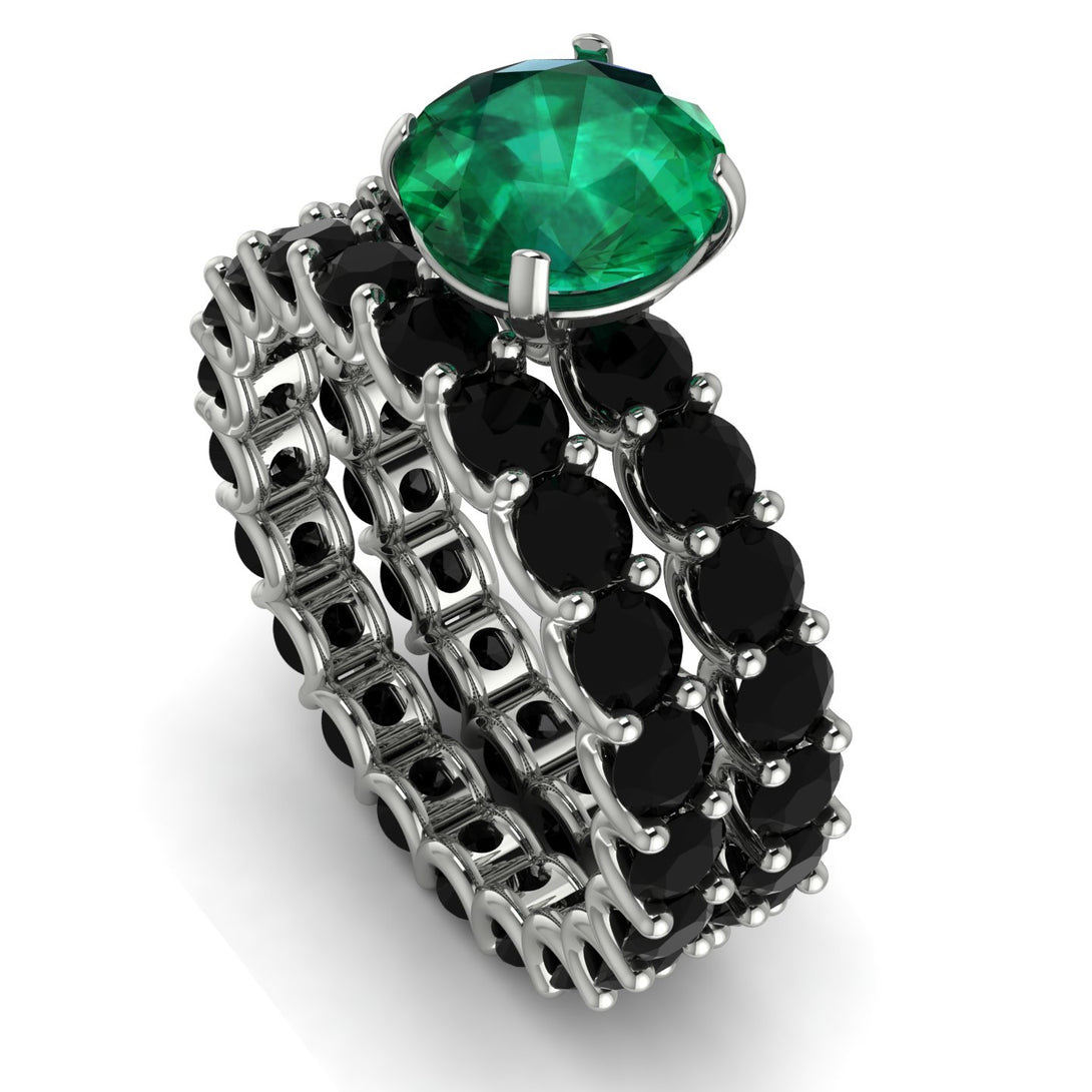 Fancy Emerald Bridal Set - Tessa No. 36