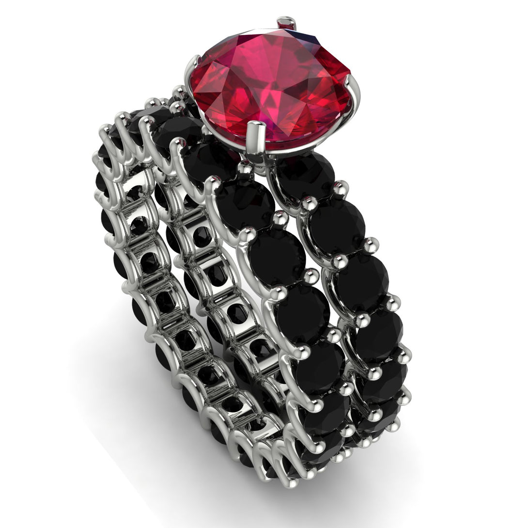 Fancy Ruby Bridal Set - Tessa No. 42