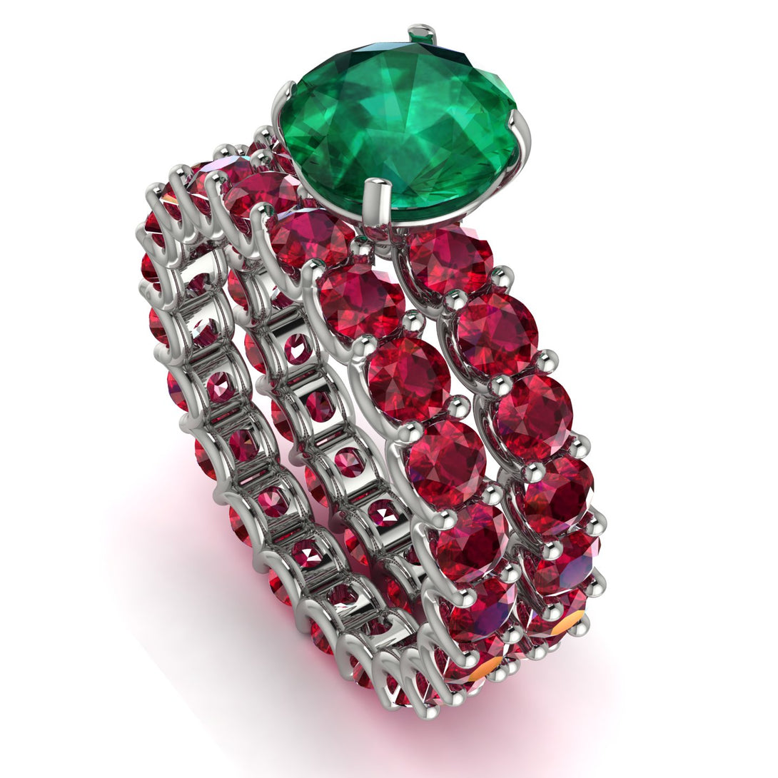 Fancy Emerald Bridal Set - Tessa No. 51