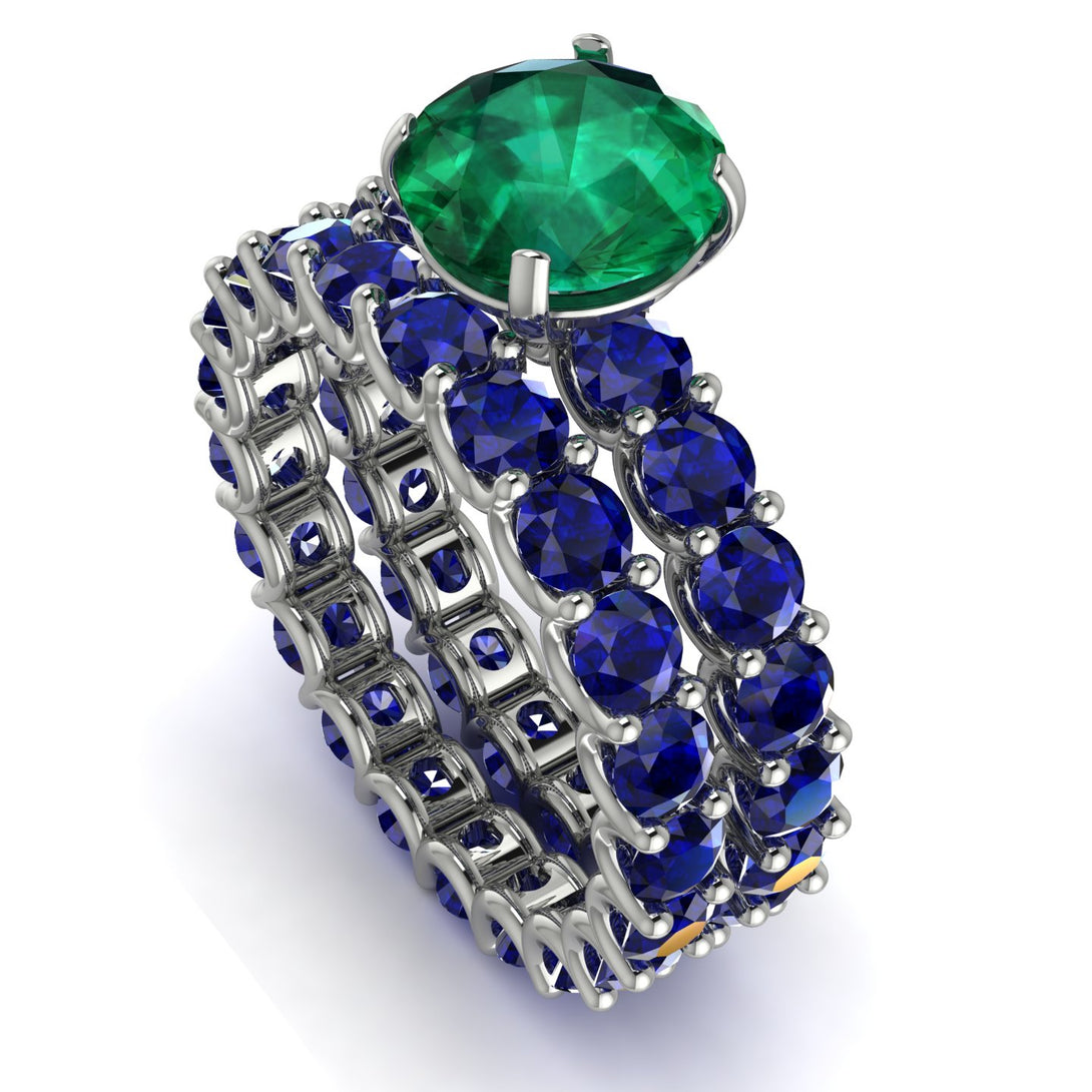 Fancy Emerald Bridal Set - Tessa No. 66