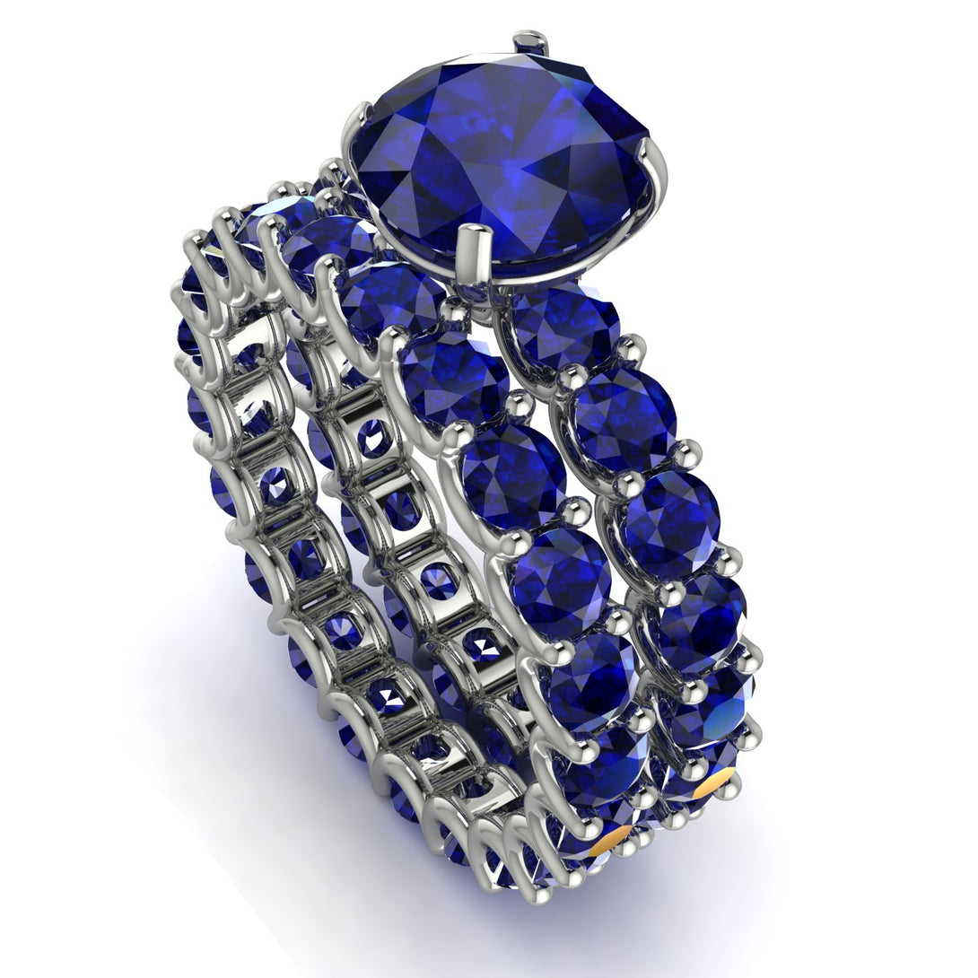 Fancy Sapphire Bridal Set - Tessa No. 75