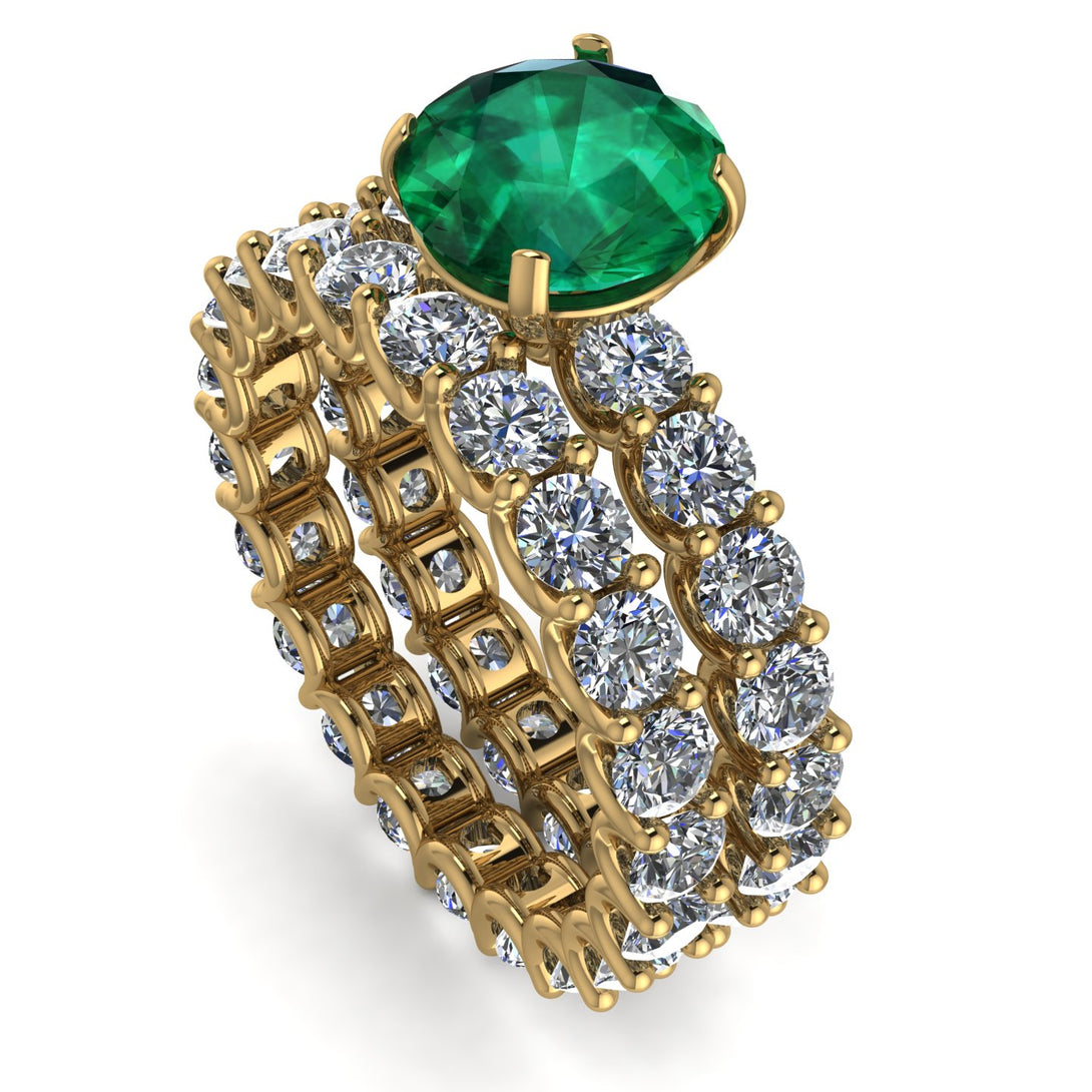 Fancy Emerald Bridal Set - Tessa No. 4