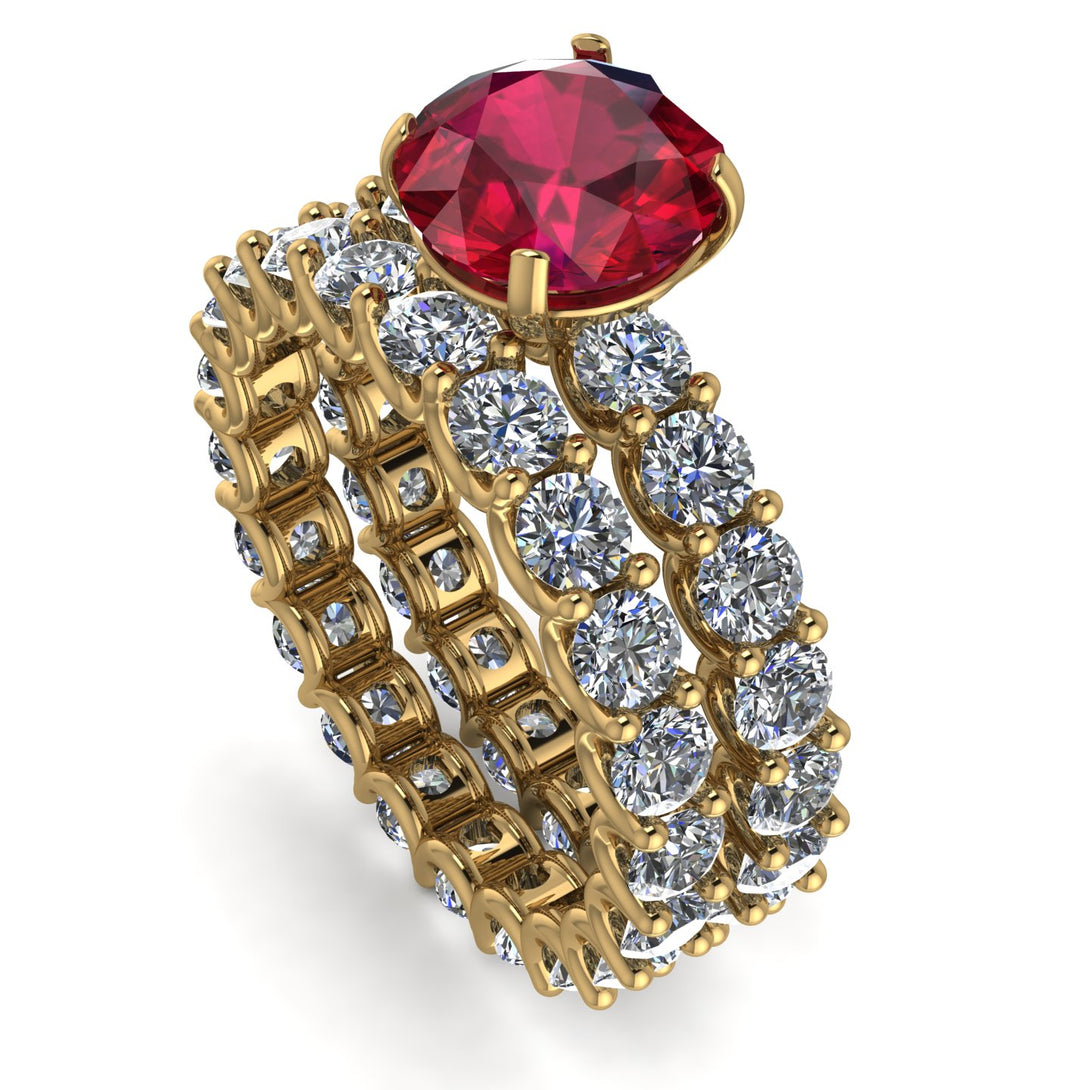 Fancy Ruby Bridal Set - Tessa No. 10