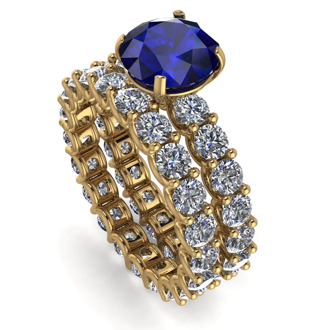 Fancy Sapphire Bridal Set - Tessa No. 13