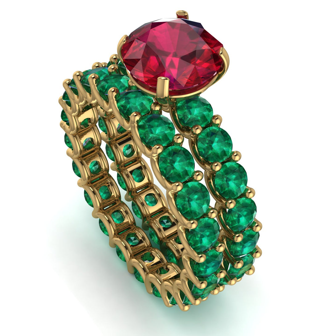 Fancy Ruby Bridal Set - Tessa No. 25