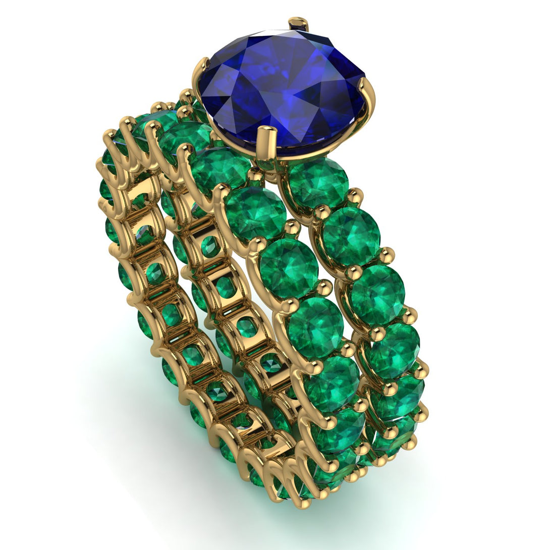 Fancy Sapphire Bridal Set - Tessa No. 28