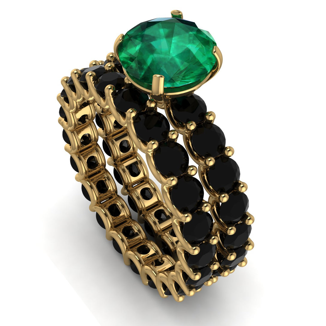 Fancy Emerald Bridal Set - Tessa No. 34