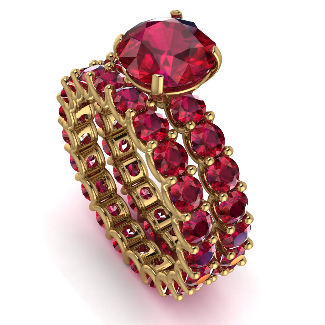 Fancy Ruby Bridal Set - Tessa No. 55