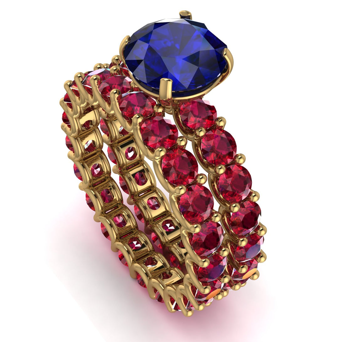 Fancy Sapphire Bridal Set - Tessa No. 58