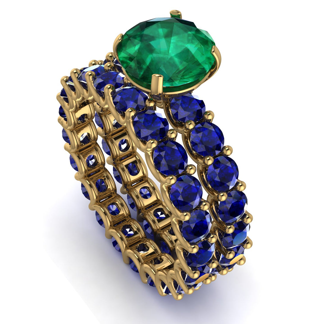 Fancy Emerald Bridal Set - Tessa No. 64