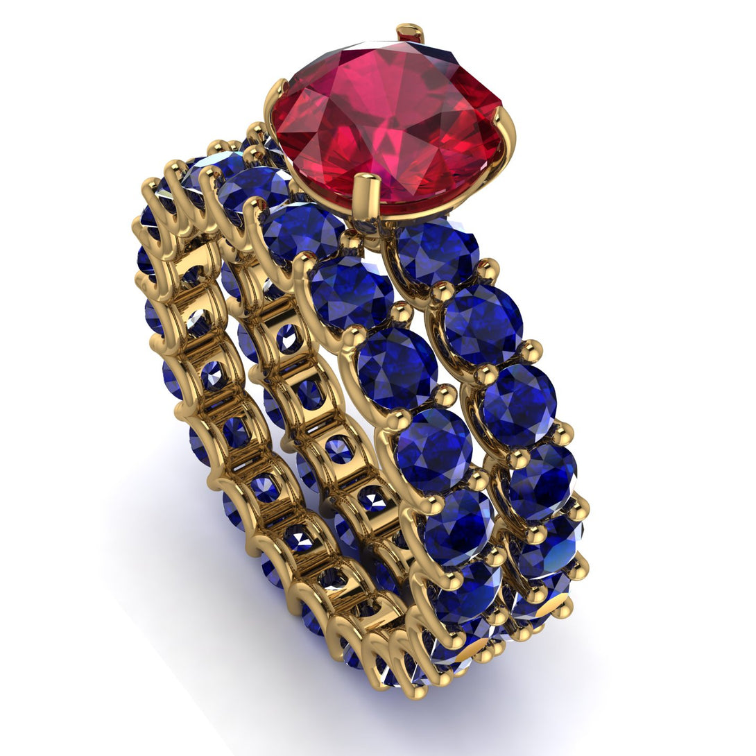 Fancy Ruby Bridal Set - Tessa No. 70