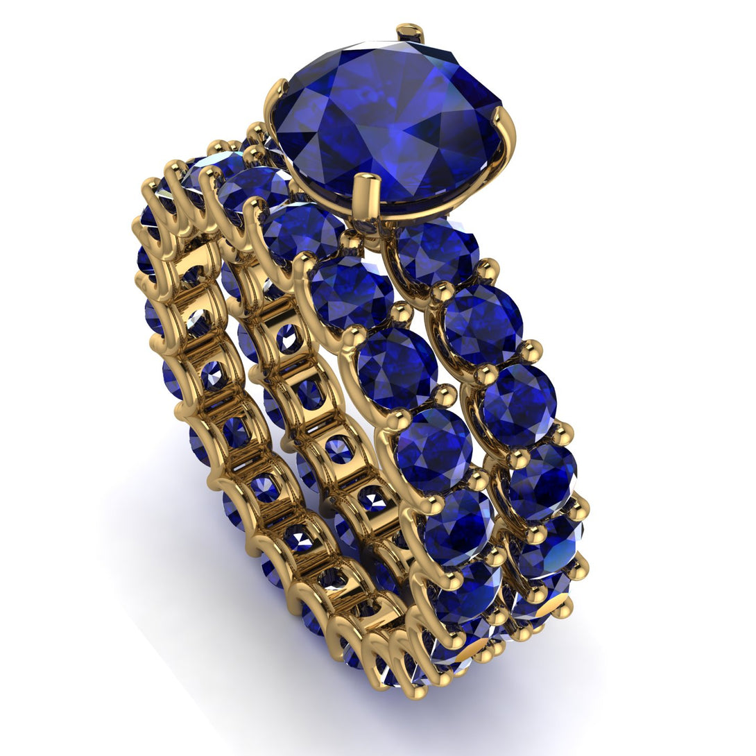 Fancy Sapphire Bridal Set - Tessa No. 73