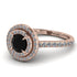 Double Halo Black Diamond Ring - Zoey No. 2 image 14