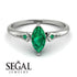 Marquise Emerald Geometrical Engagement Ring - Reese No. 21 image 10