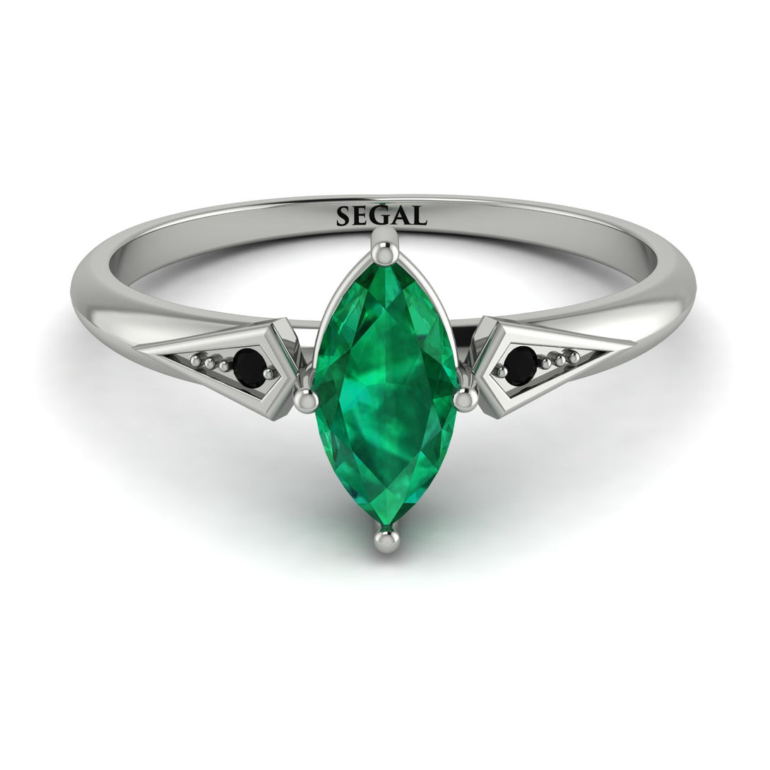 Marquise Emerald Geometrical Engagement Ring - Reese No. 36