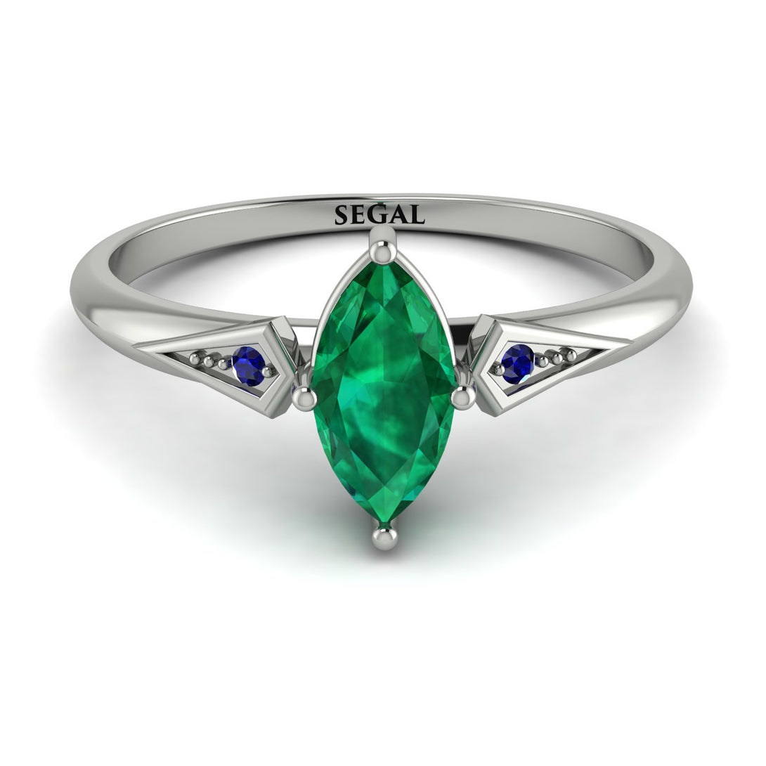 Marquise Emerald Geometrical Engagement Ring - Reese No. 66