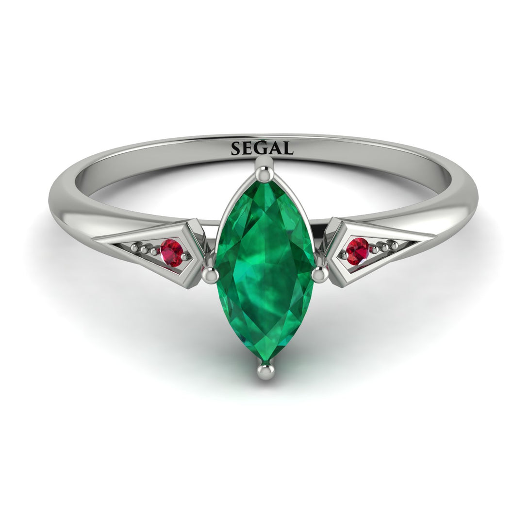 Marquise Emerald Geometrical Engagement Ring - Reese No. 51