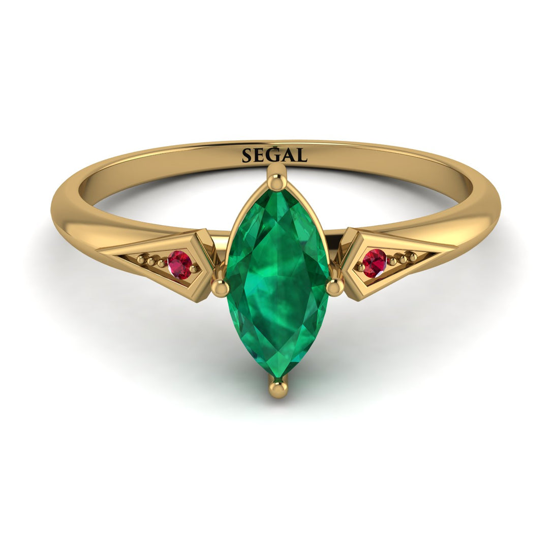 Marquise Emerald Geometrical Engagement Ring - Reese No. 49