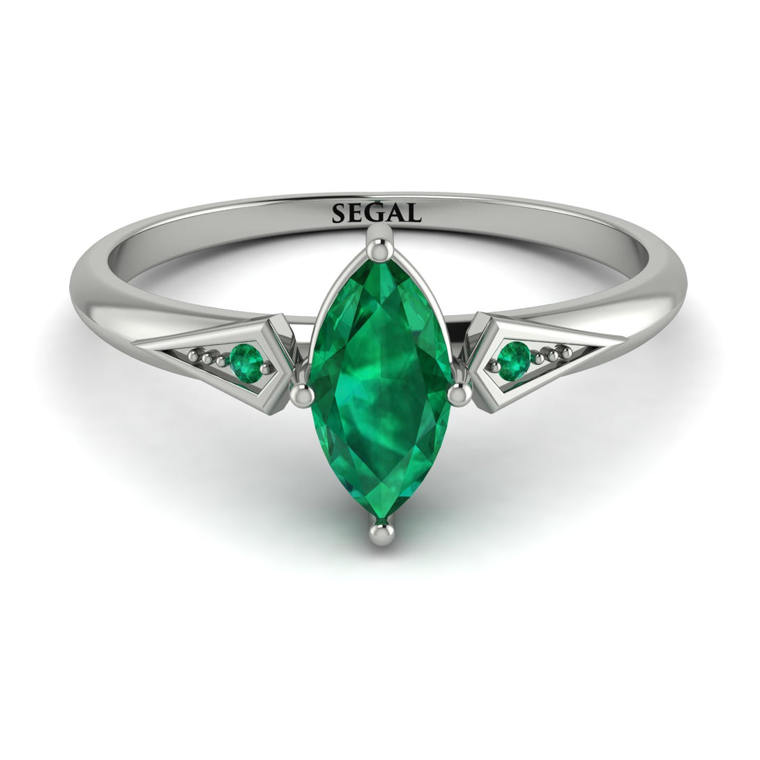Marquise Emerald Geometrical Engagement Ring - Reese No. 21