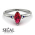 Marquise Ruby Geometrical Engagement Ring - Reese No. 72 image 10