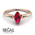Marquise Ruby Geometrical Engagement Ring - Reese No. 26 image 10