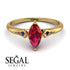 Marquise Ruby Geometrical Engagement Ring - Reese No. 70 image 10